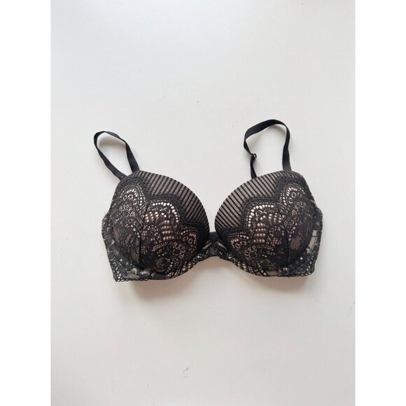 VICTORIA'S SECRET Dream Angels Black Lace Push-Up Bra, Size 32DD - Picture 1 of 8